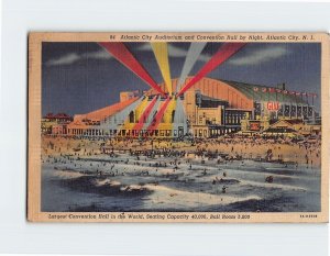 Postcard Atlantic City Auditorium & Convention Hall by Night, New Jersey, USA