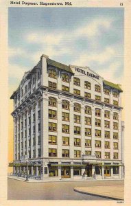 Hotel Dagmar Hagerstown Maryland linen postcard