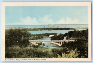 Ontario Canada Postcard Current River Park Near Port Arthur c1940's Vintage