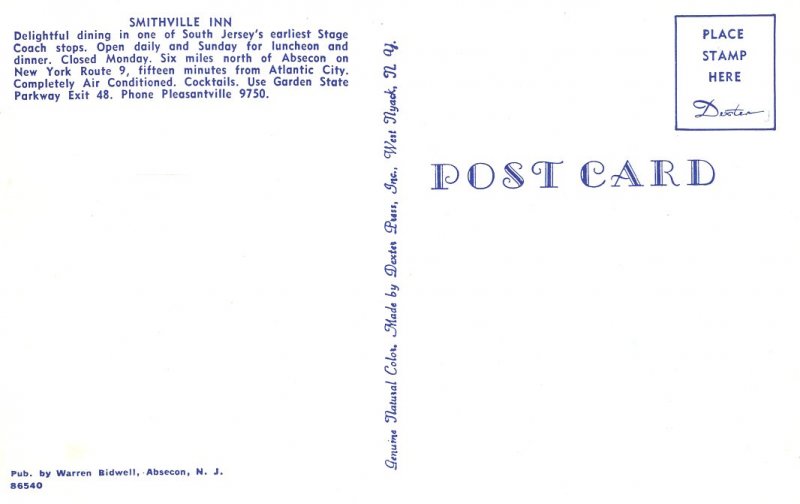 US  PC2625  SMITHVILLE INN, ABSECON, NJ