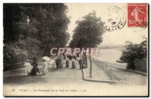 Vichy Old Postcard The promenade on the banks of the & # 39Allier