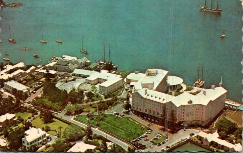 Bermuda Aerial View Of New Princess Hotel and Adjoining Cottage Colony 1967