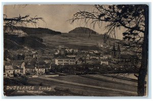 c1940's View of Houses Hills in Dudelange Luxembourg RPPC Photo Postcard