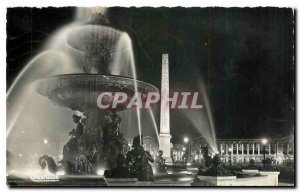 Old Postcard The Paris illuminations Place de la Concorde