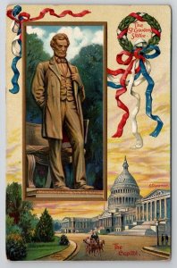 Abraham Lincoln The St Gaudens Statue Patriotic The Capitol Postcard C23