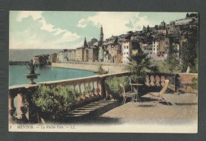 Ca 1912 Post Card Menton France A Village On The French Riviera
