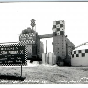 c1950s Iowa Falls, IA RPPC Ralston Purina Chows Plant Real Photo Postcard A104