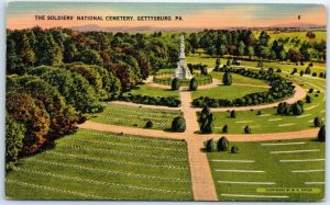Postcard - National Cemetery - Gettysburg, Pennsylvania