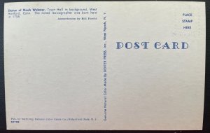 Vintage Postcard 1950-60's Statue of Noah Webster, West Hartford, Connecticut