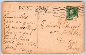 Wheeling West Virginia~Passenger Train Approaching~Tunnel~Bridge~1912 Postcard