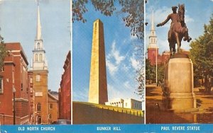 Historic Boston in Boston, Massachusetts Old North Churc & Bunker Hill Monument.