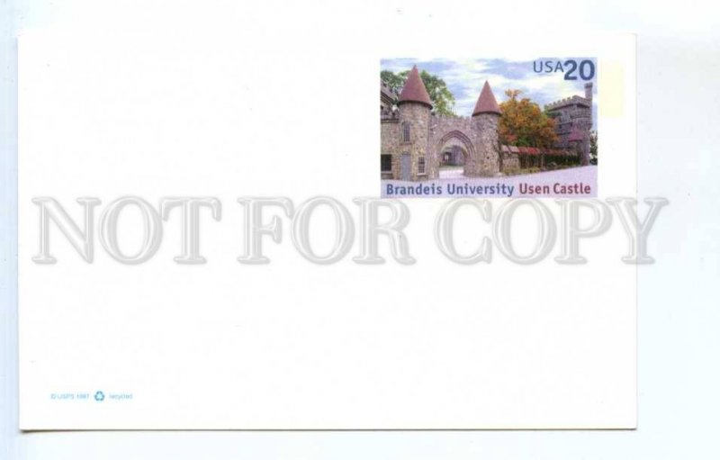 420398 USA 1997 y Brandeis University Usen Castle POSTAL stationery postcard