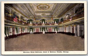 Chicago Illinois 1920s Postcard Morrison Hotel Ballroom Dance Floor