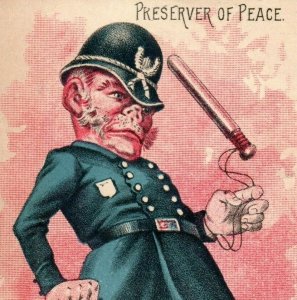 1880's Good's Headache Cure Comical Police Officer Preserver Of Peace P174