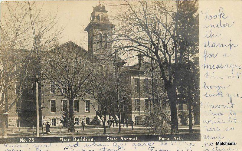 1907 PERU, NEBRASKA Main Building State Normal postcard 4870