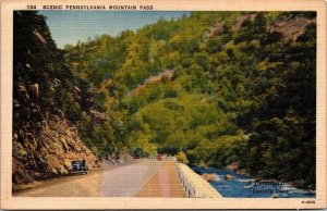Pennsylvania Mountain Pass Reedsville Narrows Kishacoquillas Creek Postcard VTG 
