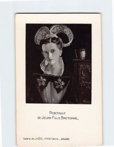 Postcard Portrait De Jeaune Fille Bretonne Galerie de l Hôtel Printania France