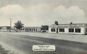 VIntage Roadside Postcard The Southern Motel & Diner US Hwy 17 Williamston NC