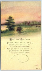 Postcard Brother's Birthday Countryside Nature Landscape Scene Art Print