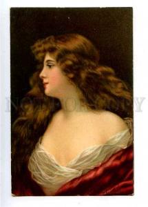 182602 Lady LONG HAIR in Red by Angelo ASTI vintage color PC