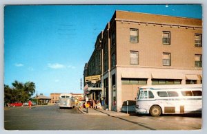 Greystone Hotel, Greyhound Bus Terminal, Detroit Lakes, Minnesota, 1955 Postcard