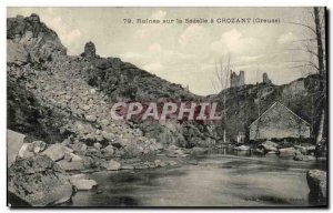 Creuse Crozant Old Postcard Ruins on Sedelle