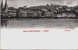 Switzerland Luzern Grand Hotel National Kursaal Vintage Postcard C130