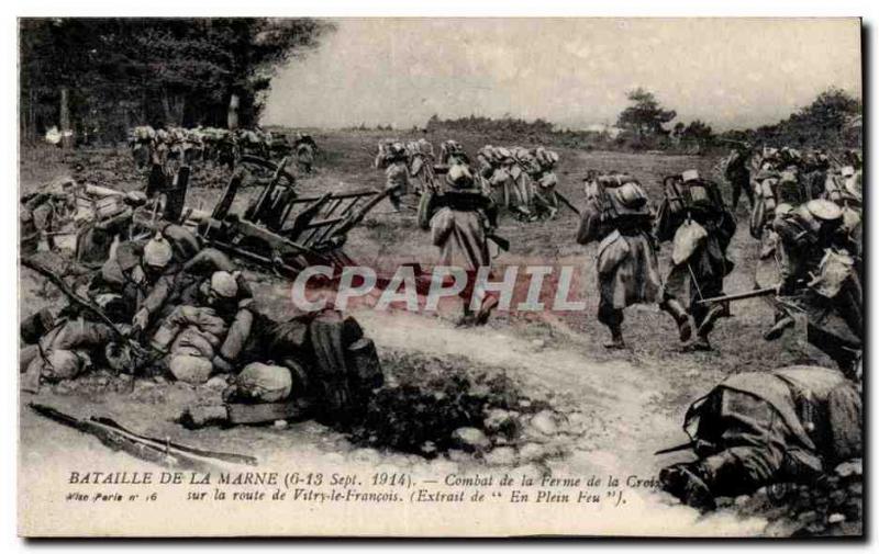 Old Postcard Battle of the Marne in September 1914 Fight of the farm of the C...