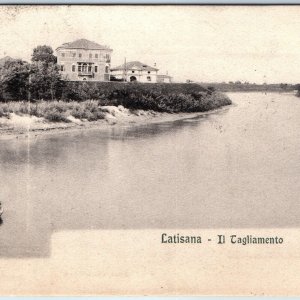 1908 Latisana, Italy Collotype Photo Tagliamento River Postcard Paolini Vtg A75