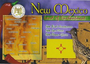 New Mexico Map State Bird State Seal   & State Flag 4 by 6