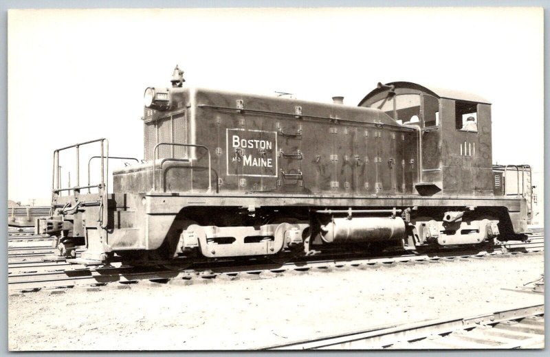 Boston & Maine Diesel Locomotive Train Railroad 1940s RPPC Real Photo Postcard