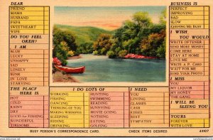 Humour Busy Person's Correspondence Card