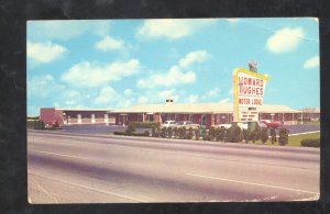 GREENFIELD INDIANA HOWARD HUGHES MOTOR LODGE VINTAGE ADVERTISING POSTCARD