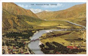 Glenwood Springs Aerial View Colorado 1920s postcard