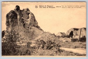 Templer's Tower & Old Barracks, Ruins Of Nieuport, Belgium, WWI War Postcard