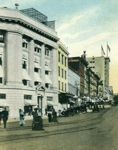 Postcard Hand Tinted Early View of Monroe Street in Grand Rapids, MI.    R9