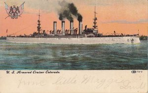 Postcard Ship US Armored Cruiser Colorado