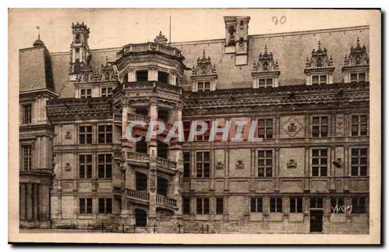 Old Postcard Chateaux of Chateau de Blois Loirre Staircase Francois 1er