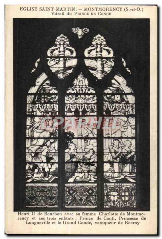 Postcard Ancient Church Saint Martin Montmorency (S and O) Stained Prince De ...