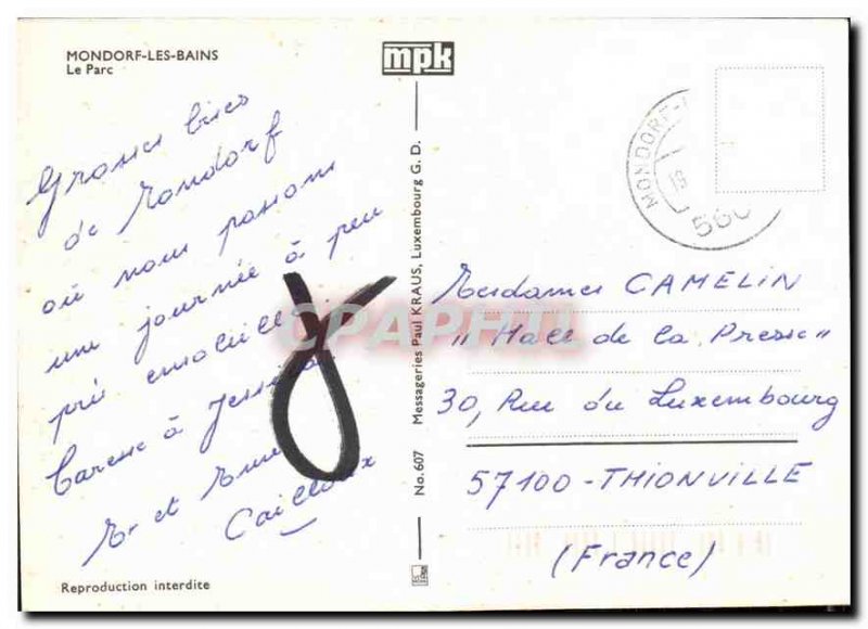 Old Postcard Mondorf les Bains Park