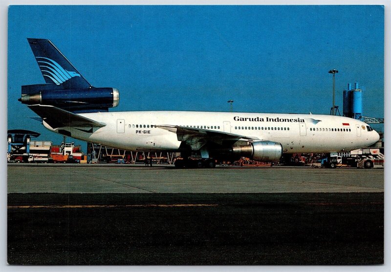 Airplane Postcard Garuda Indonesia Airlines Douglas DC-10-30 PK-GIE DN10