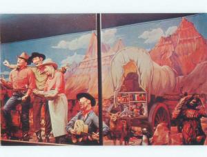 Pre-1980 CHUCK WAGON MURAL AT WALL DRUG Near Badlands National Park SD E7015