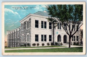 Lawrence Kansas KS Postcard Gymnasium Haskell Institute Exterior Building c1920