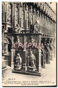 Postcard Old St Claude Jura stalls of the Cathedral played Little