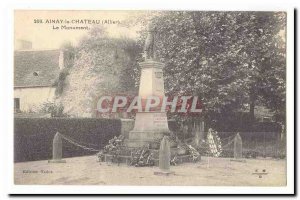 Ainay le Chateau Old Postcard Monument