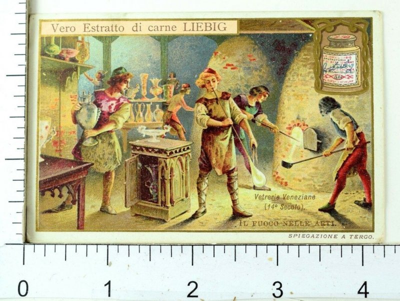 1880's Fire In the Arts Scenes Lovely Liebig Victorian 6 Trade Card Set K40