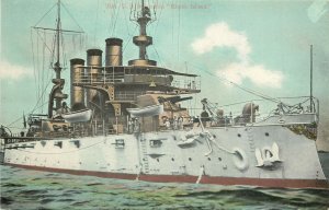 Postcard US Battleship Rhode Island Battleship BB 17 Virginia Class 9516