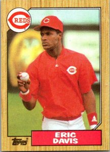 1987 Topps Baseball Card Eric Davis Cincinnati Reds sk3297