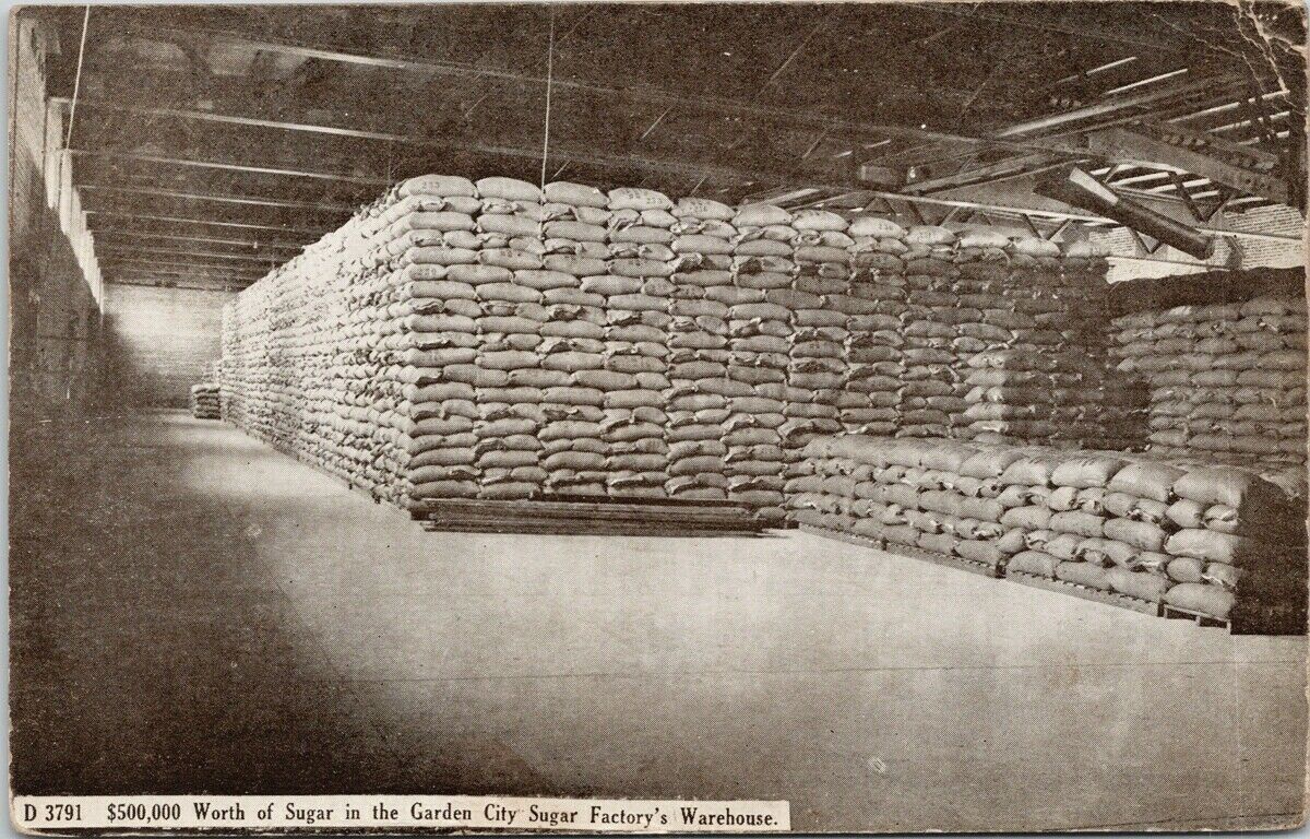 Garden City Sugar Factory Warehouse Kansas KS c1911 Postcard E48