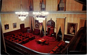 VINTAGE POSTCARD ASSEMBLY CHAMBER OF THE NEW BRUNSWICK LEGISLATIVE BUILDING